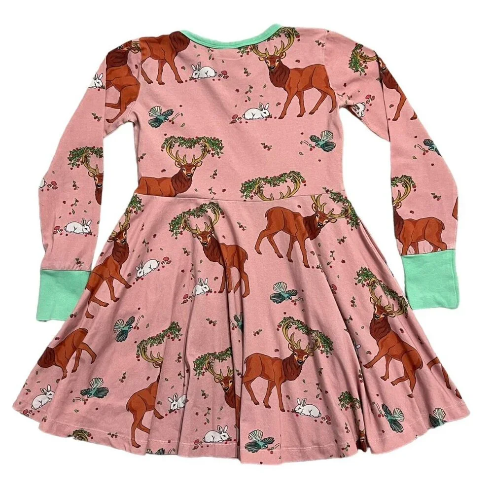 Coddi & Womple 6Y Organic Cedar In The Berry Bush Twirl Dress